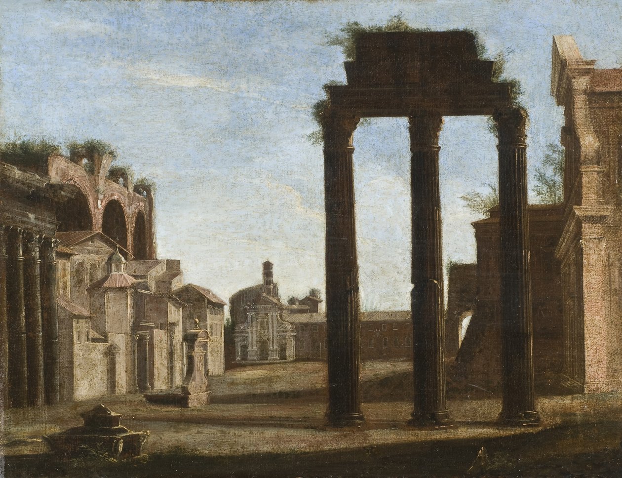 Campo Vaccino在罗马，c.1650 作者 意大利学校