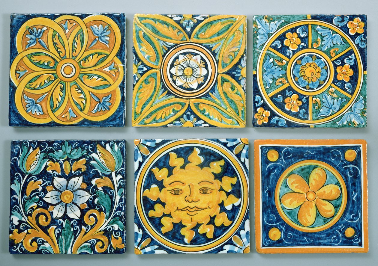 典型的Caltagirone风格瓷砖（陶瓷） 作者 意大利学校