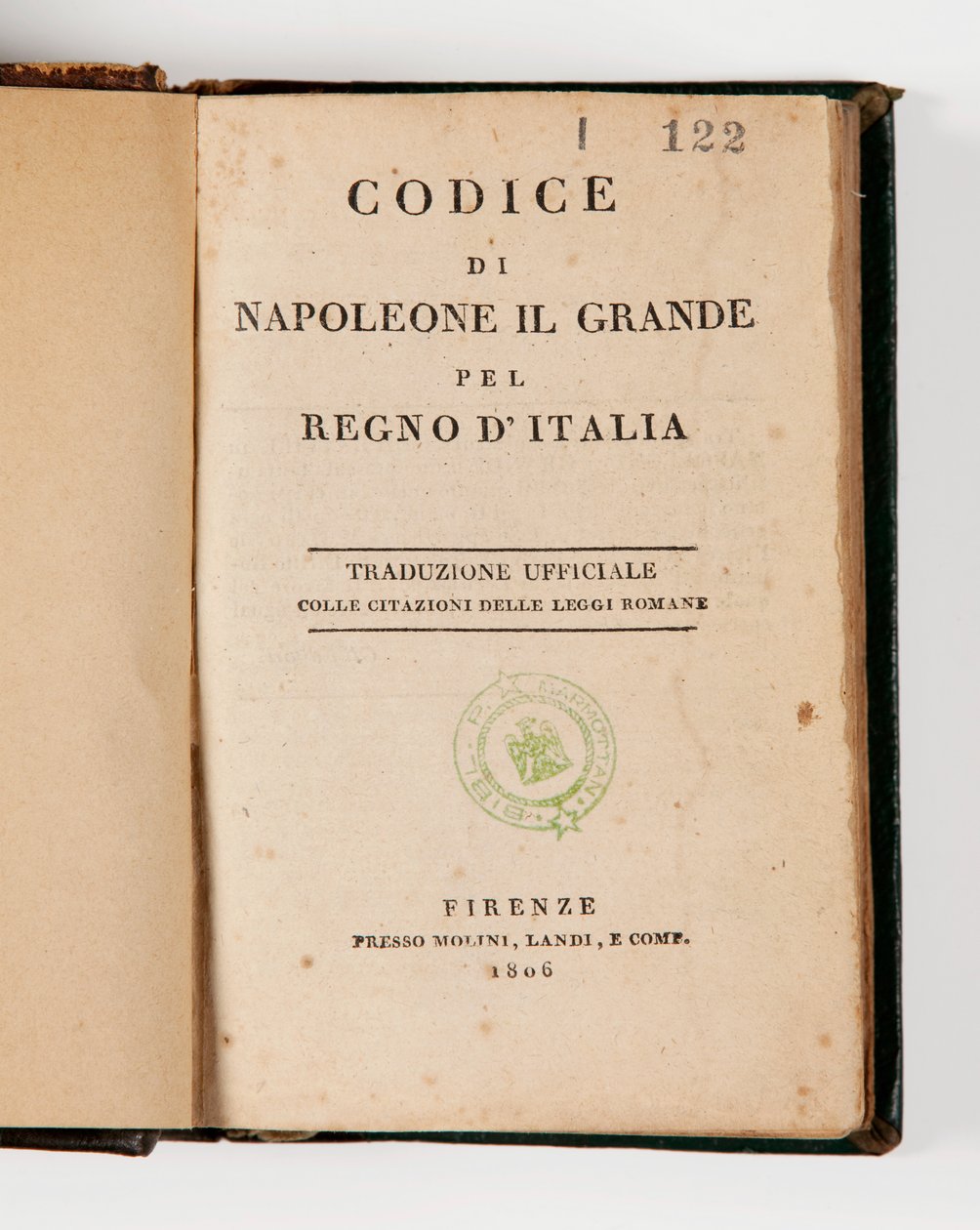 意大利王国拿破仑大典，在扉页上公开，出版了Firenze，Molini，Landi et Cie，1806（印刷纸） 作者 意大利学校