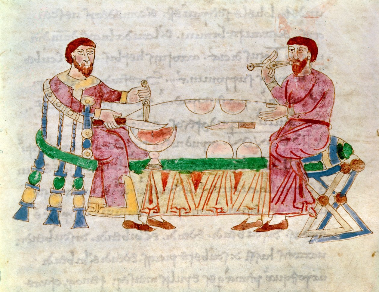 Codex 132 Livre 22第1章膳食，来自De Universo by Rabanus Maurus（c.780-856）1023 作者 意大利学校
