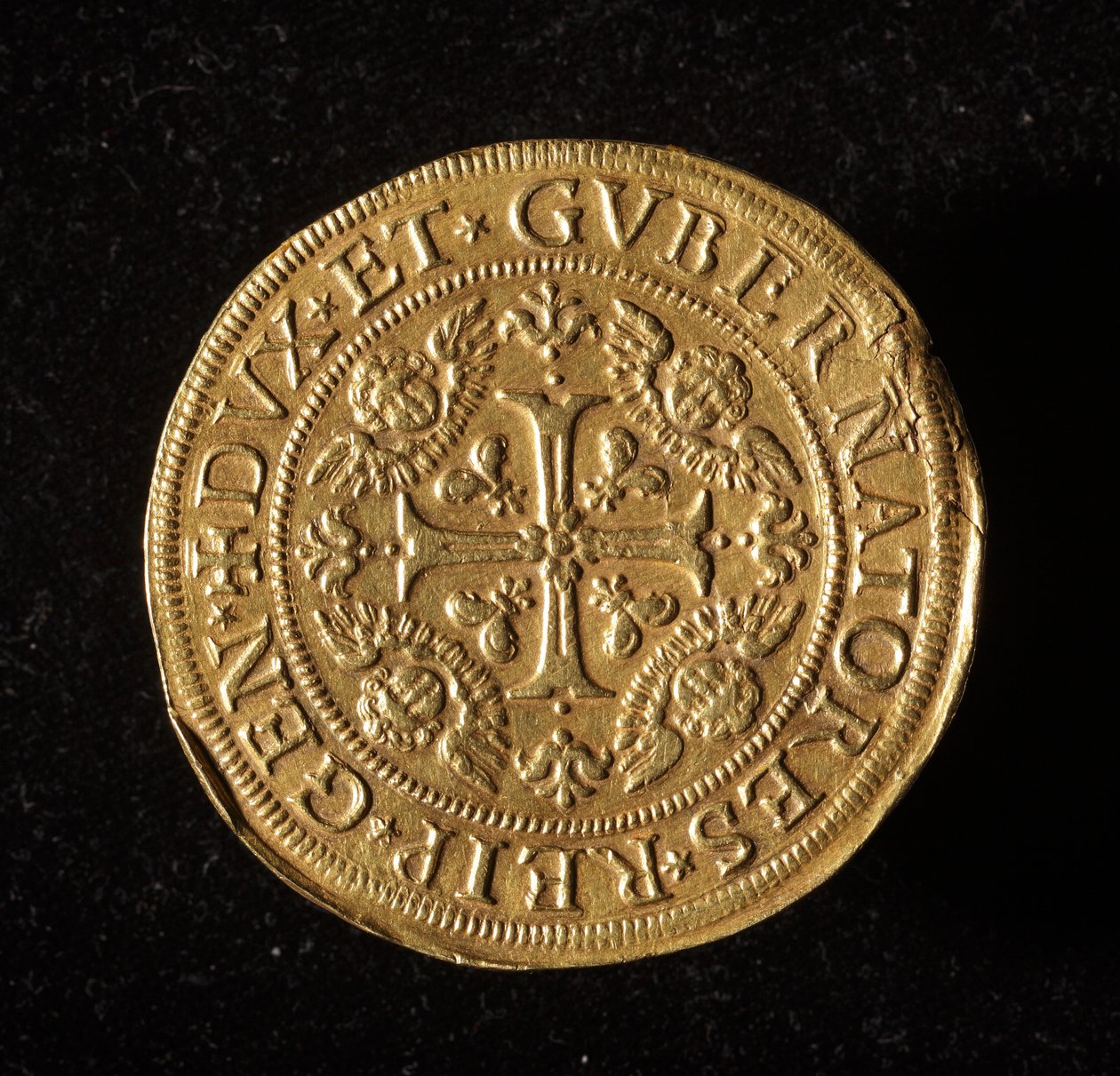 基因共和国货币：12.5 金多比硬币。 直径。 61 毫米。 1656.前面。 Genes Musei di Strada Nuova (inv. 6453) 作者 意大利学校