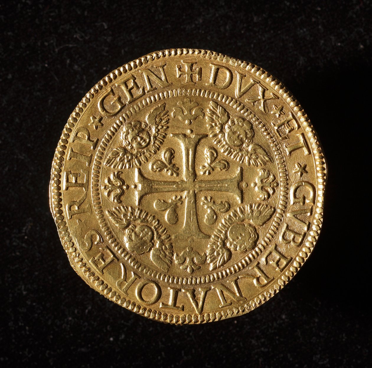 基因共和国货币：12.5 金多比硬币。 直径。 61 毫米。 1656.前面。 Genes Musei di Strada Nuova (inv. 6456) 作者 意大利学校