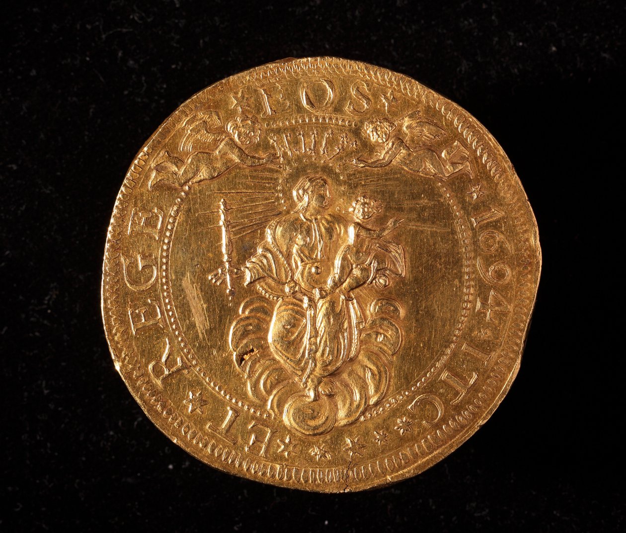 基因共和国货币：25 金多比硬币。 直径。 52.5 毫米。 1694.回来。 Genes Musei di Strada Nuova (inv. 6457) 作者 意大利学校
