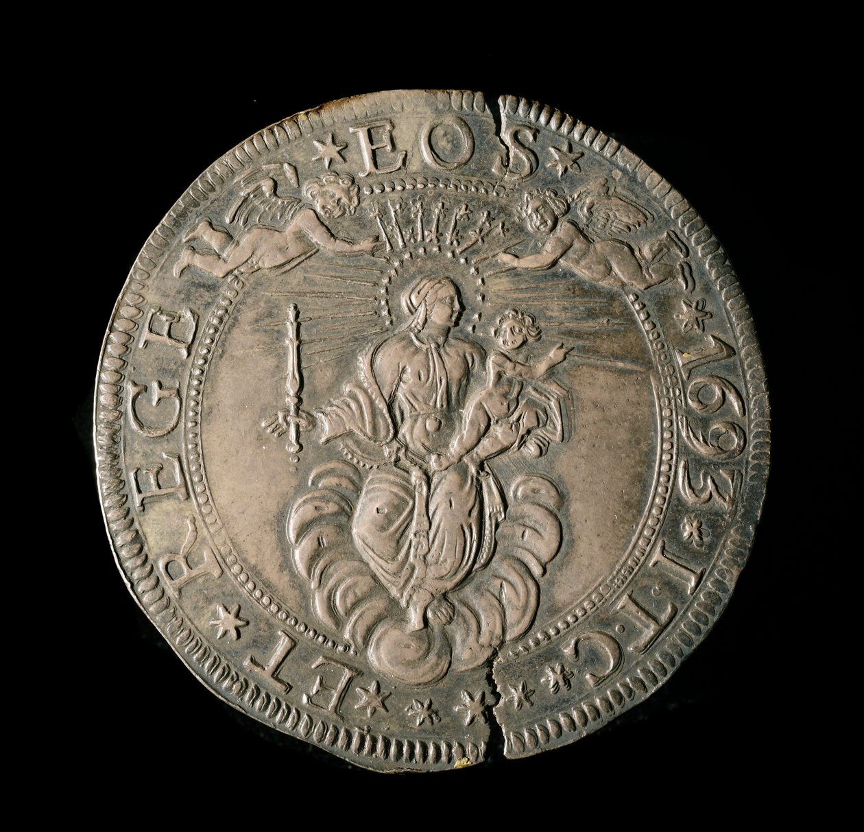 基因共和国货币： ECU 宽银。 直径。 61 毫米。 1693.回来。 Genes Musei di Strada Nuova (inv, M7097) 作者 意大利学校