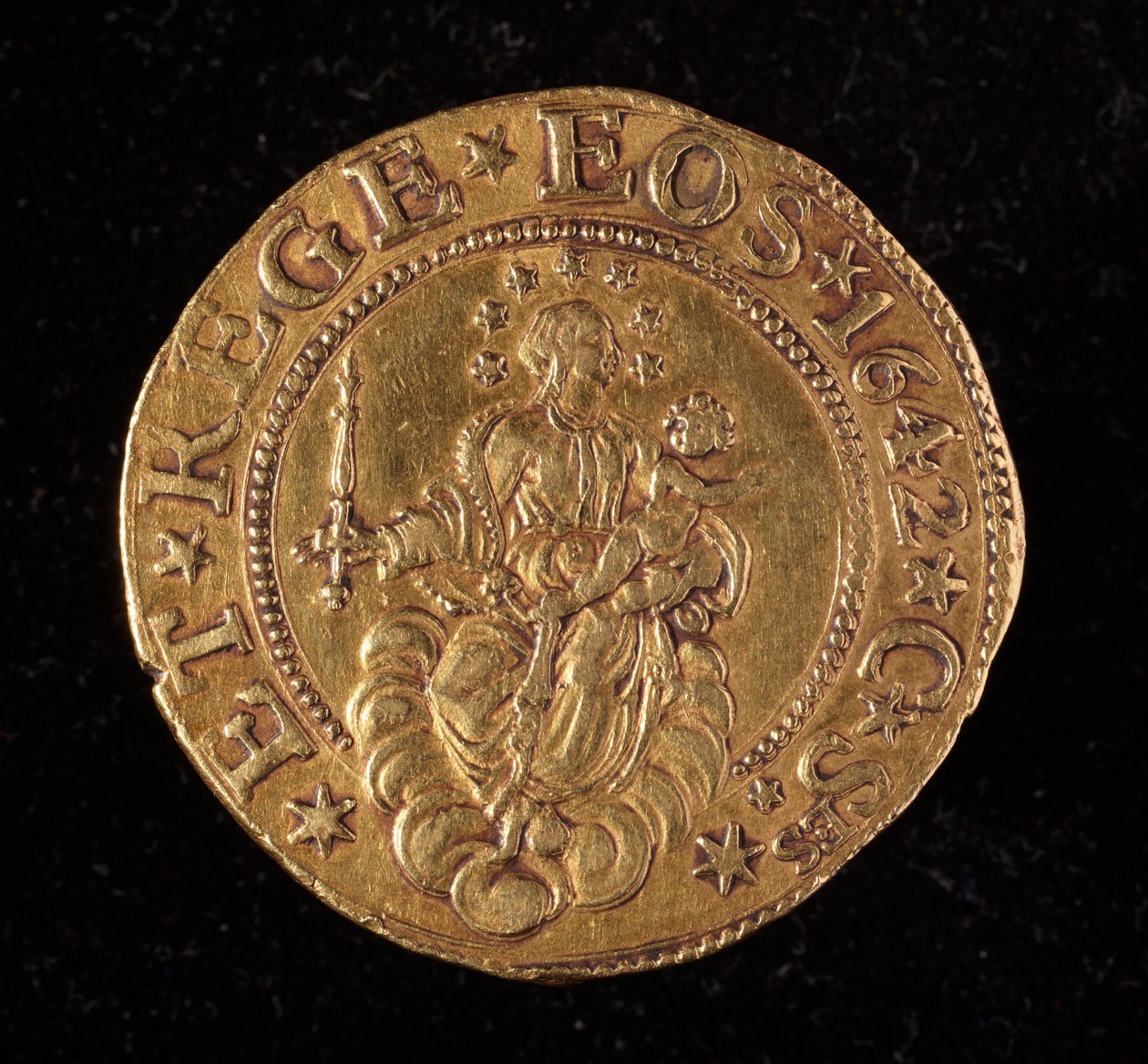 基因共和国的货币：五金多比硬币。迪安41毫米1642.返回。基因博物馆 作者 意大利学校