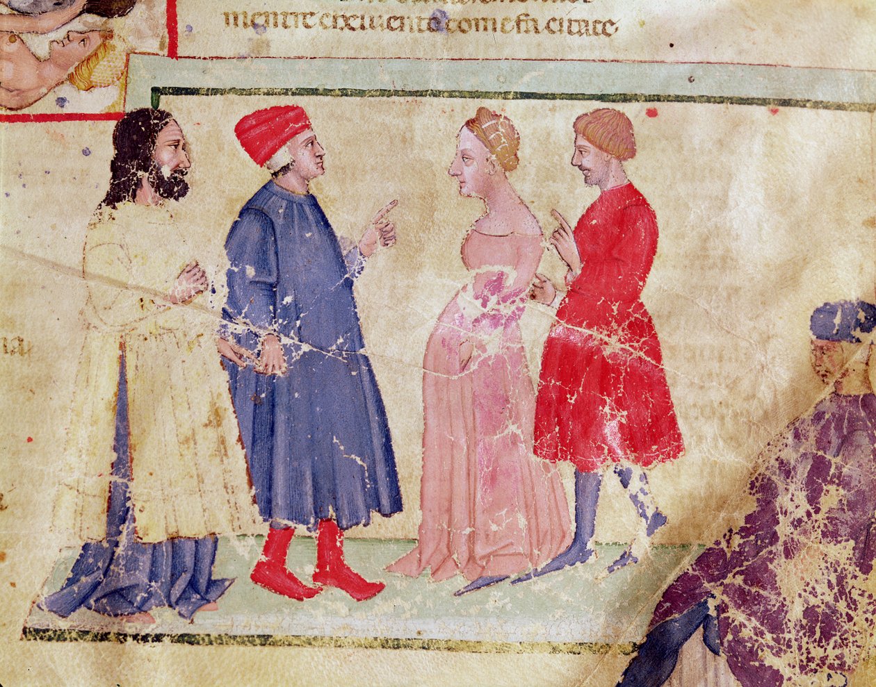 Dante和Virgil（公元前70-19）与来自Rimini和Paolo Malatesta的Francesca，来自Dante Alighieri的Divine Comedy（1265-1321） 作者 意大利学校
