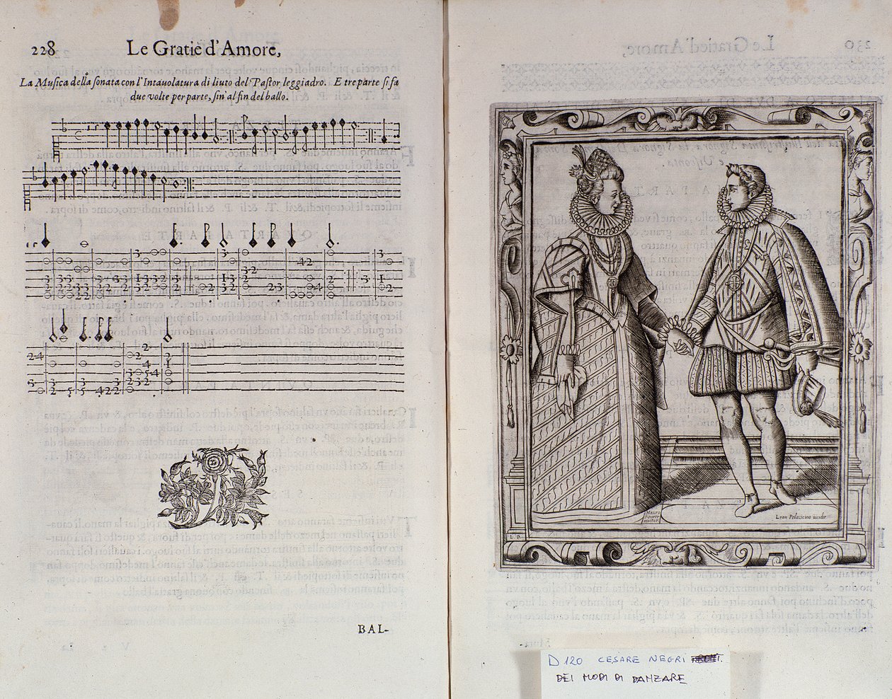 两个芭蕾舞剧的描述Le Gratie dAmore（Le Grazie dAmore）由意大利舞蹈家Cesare Negri打电话给Il Trombone（1536-1604），舞蹈条约 作者 意大利学校