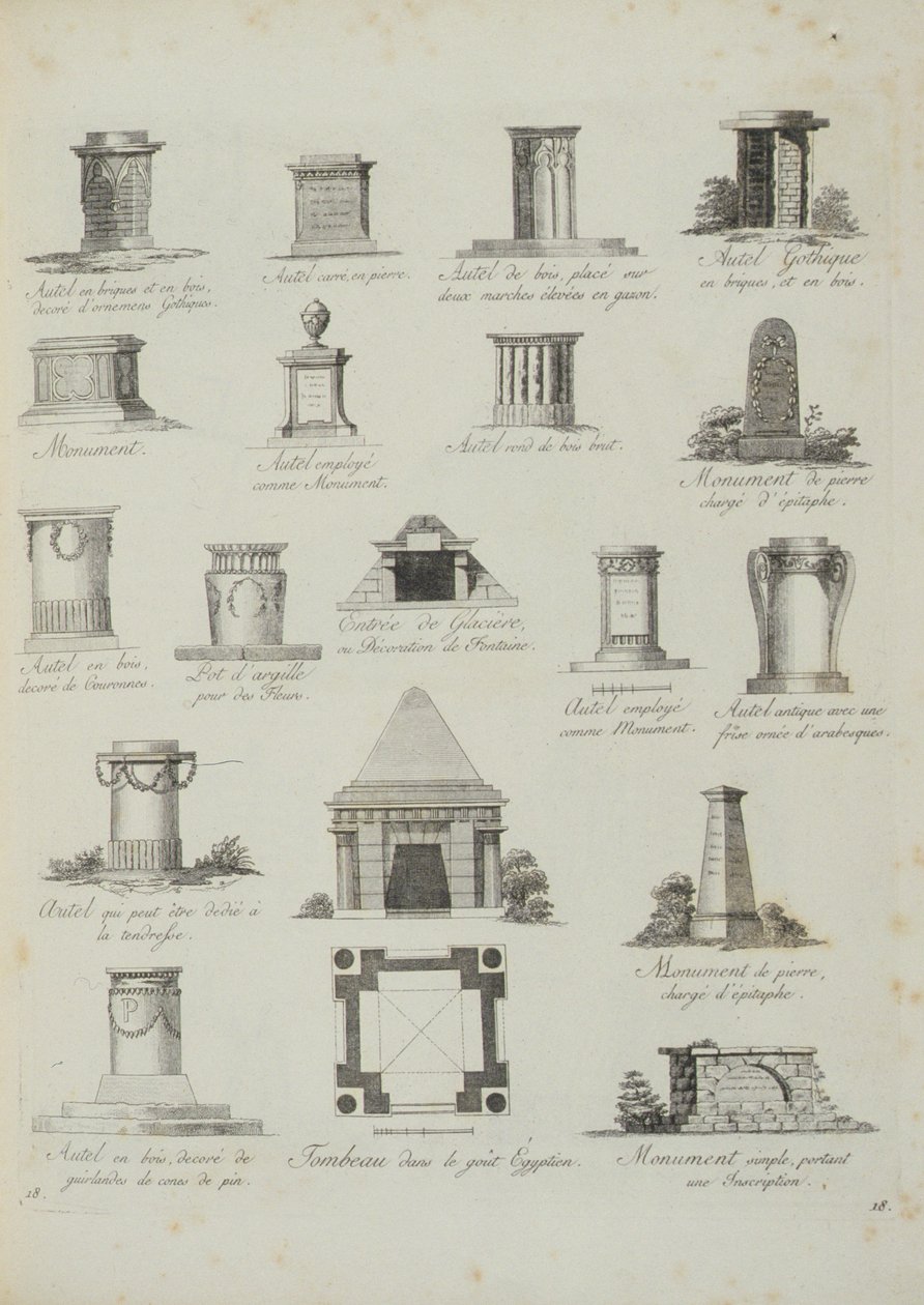 花卉装饰品的设计，来自JG Grohmann的A Compendium of Drawing，出版于1805年 作者 意大利学校