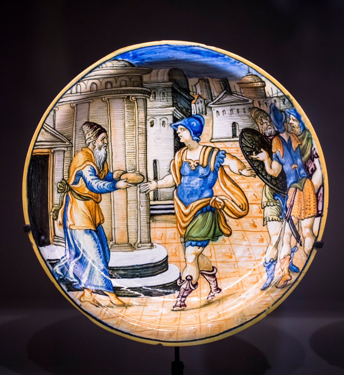 盘子麦基洗德向亚伯拉罕献饼，约 1530-1540 年（马可利卡） 作者 意大利学校
