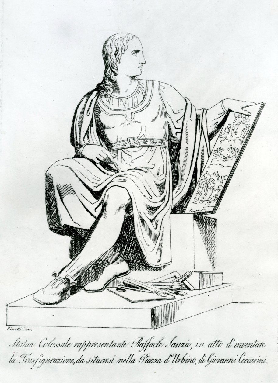 由Raffaello Sanzio da Urbino的Giovanni Ceccarini画的雕像 作者 意大利学校