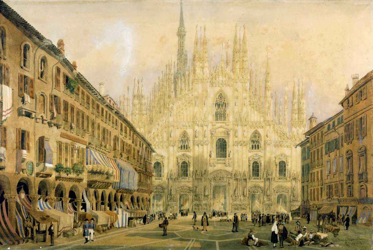 Duomo Square and Cathedral in Milan. 1811. 作者 意大利学校