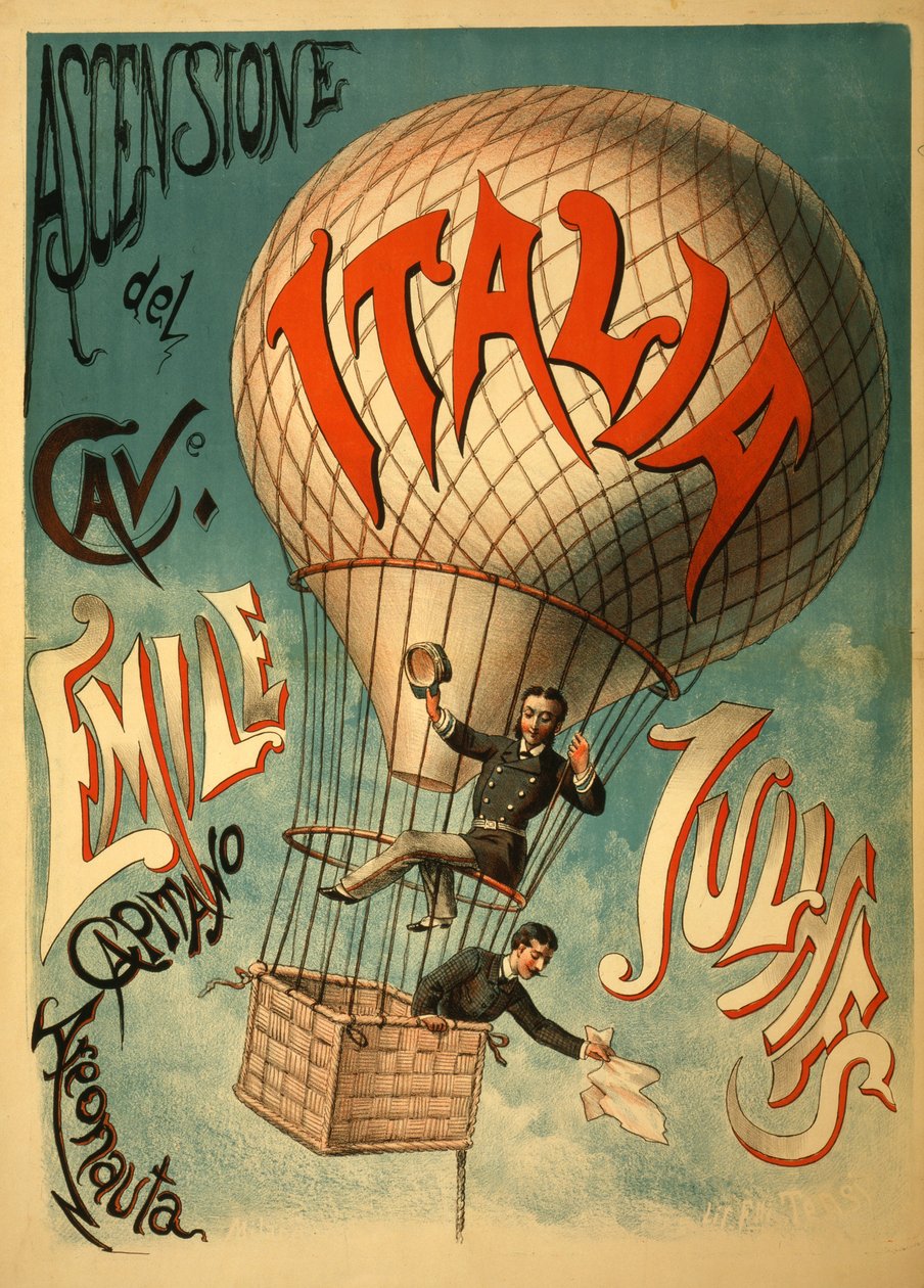 Emile Julhes，Aeronaut，c.1890 作者 意大利学校
