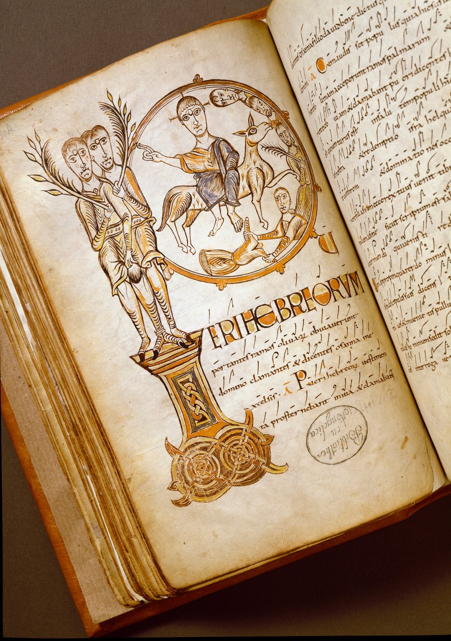 博洛尼亚学校的耶路撒冷手稿入口。 (MS.123-Foglio 54 v) 11 世纪罗马，当归图书馆 作者 意大利学校