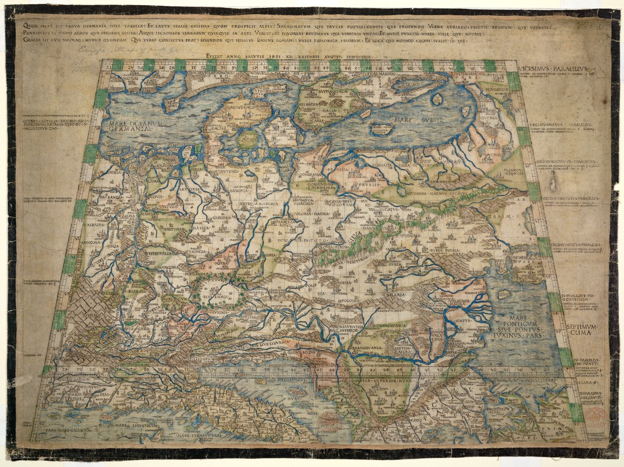 欧洲，插图选自《Quod picta est parva germania tota tabella... 作者 意大利学校