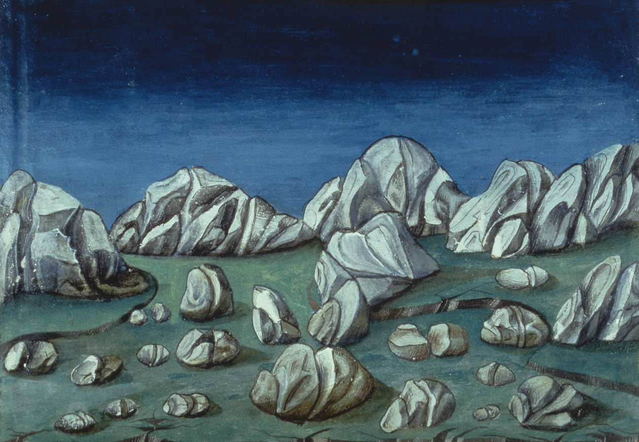 Fol.120r 世界末日和最后的审判：地球打开（牛皮纸） 作者 意大利学校