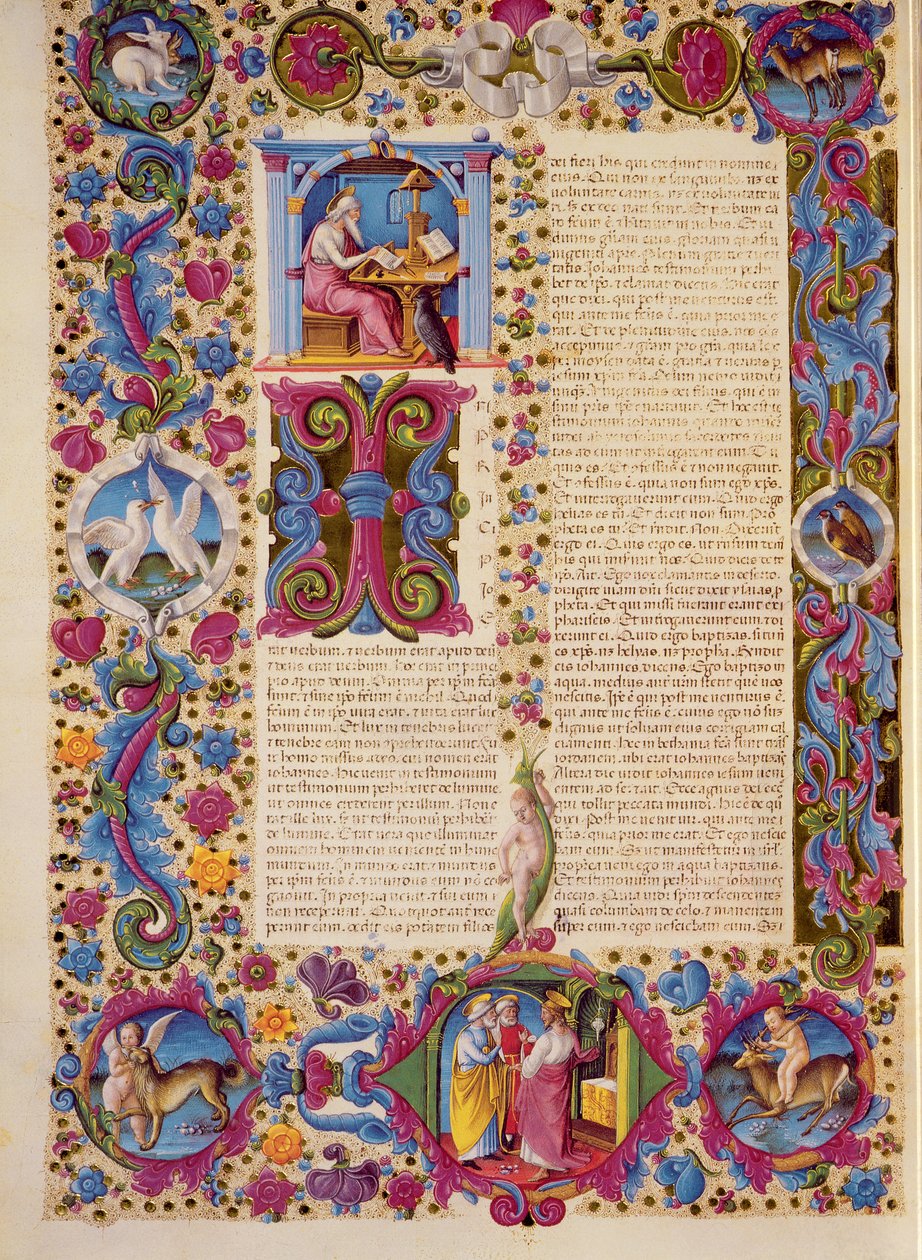 Fol.172v 《约翰福音第二章》，选自 Borso d
