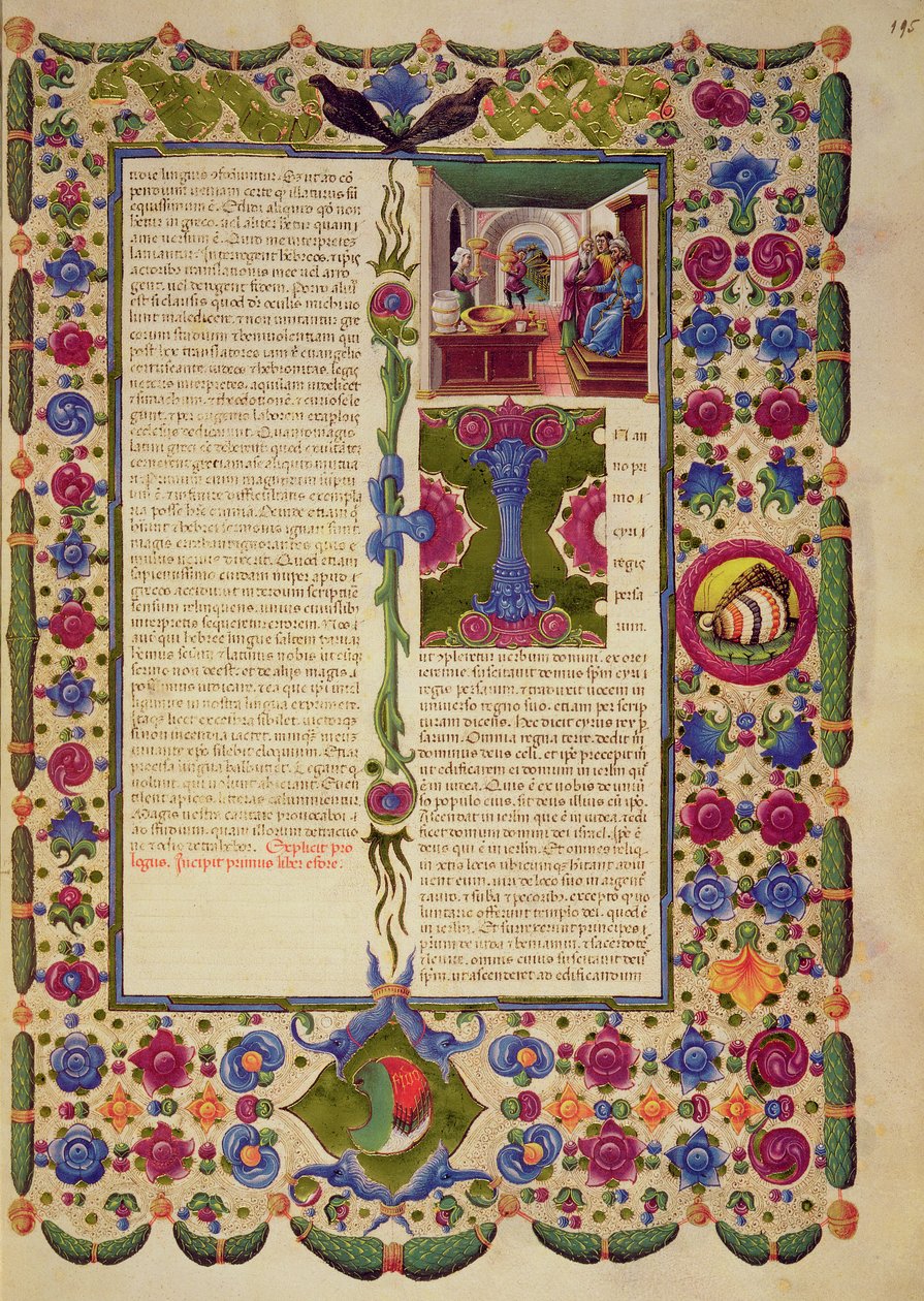 Fol.195r 《出埃及记》的开篇语，选自 Borso d