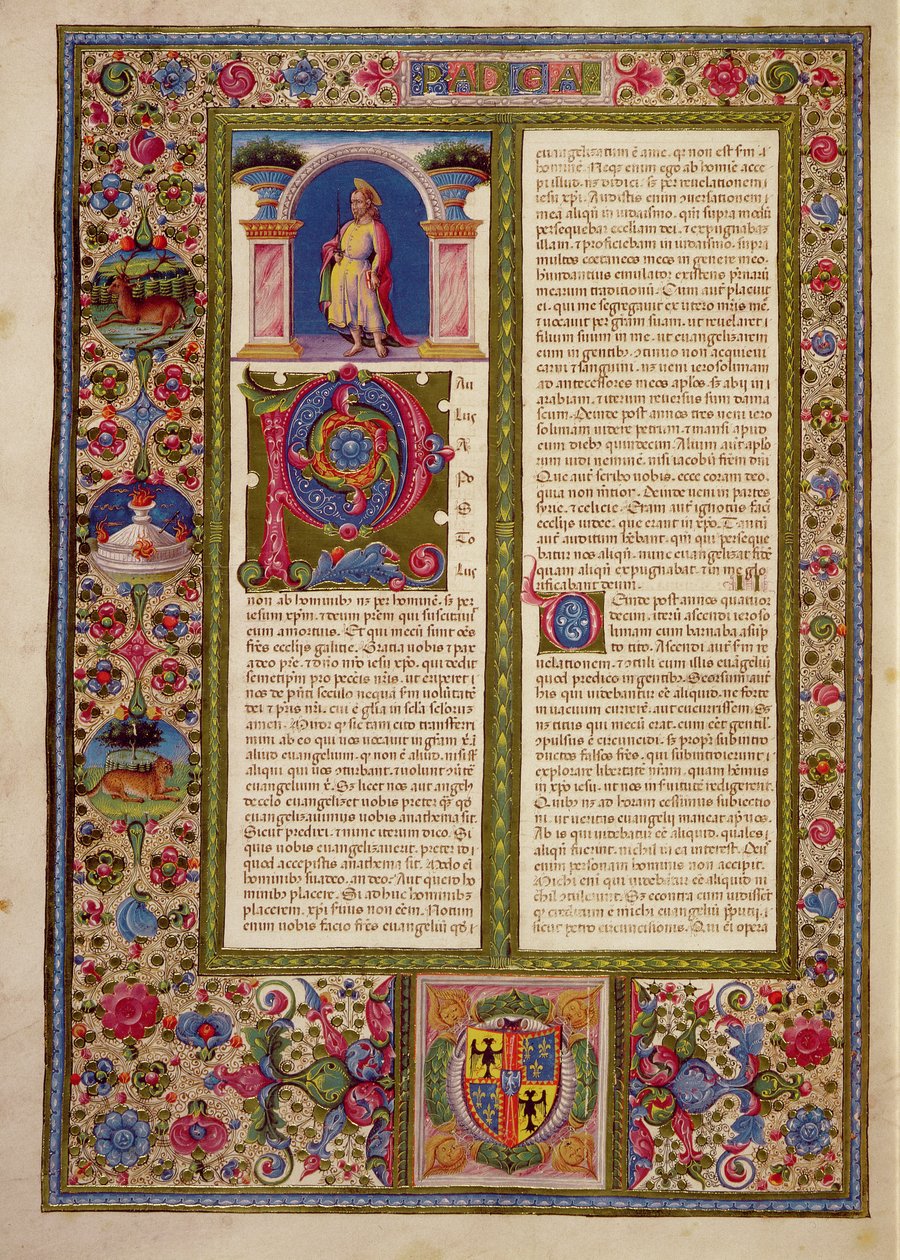 Fol.195v 圣保罗写给科尔蒂纳的信，来自 Borso d