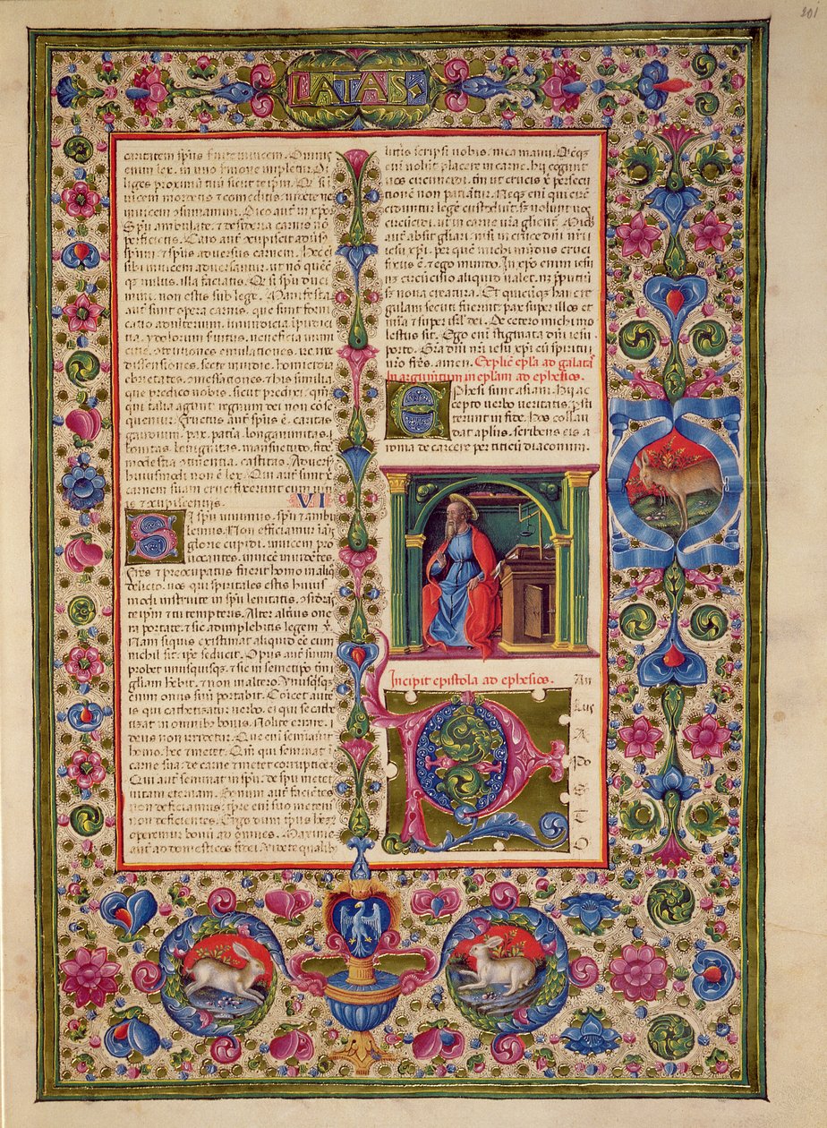 Fol.201r Letter from St. Paul to the Ephesians, from the Borso d