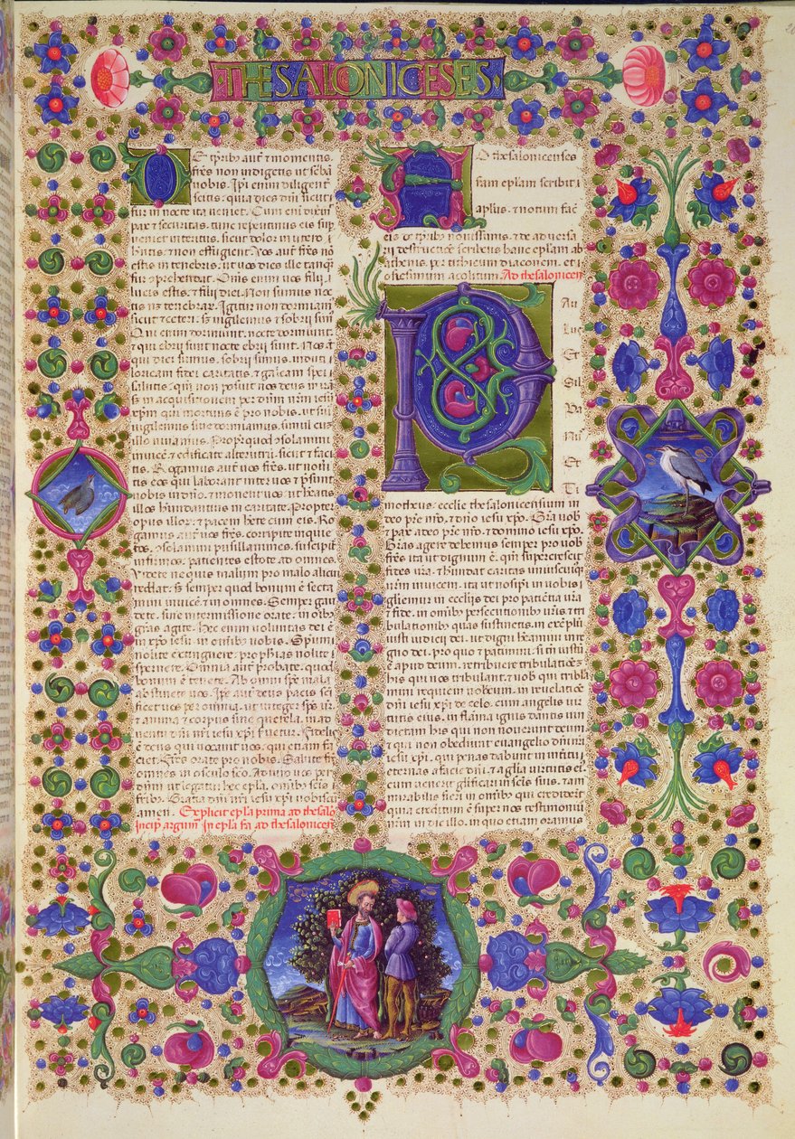 Fol.207r 圣保罗写给帖撒罗尼迦人的第二封信，来自 Borso d