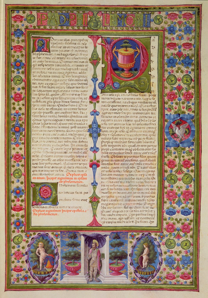 Fol.211r 圣保罗给腓利门的信，选自 Borso d