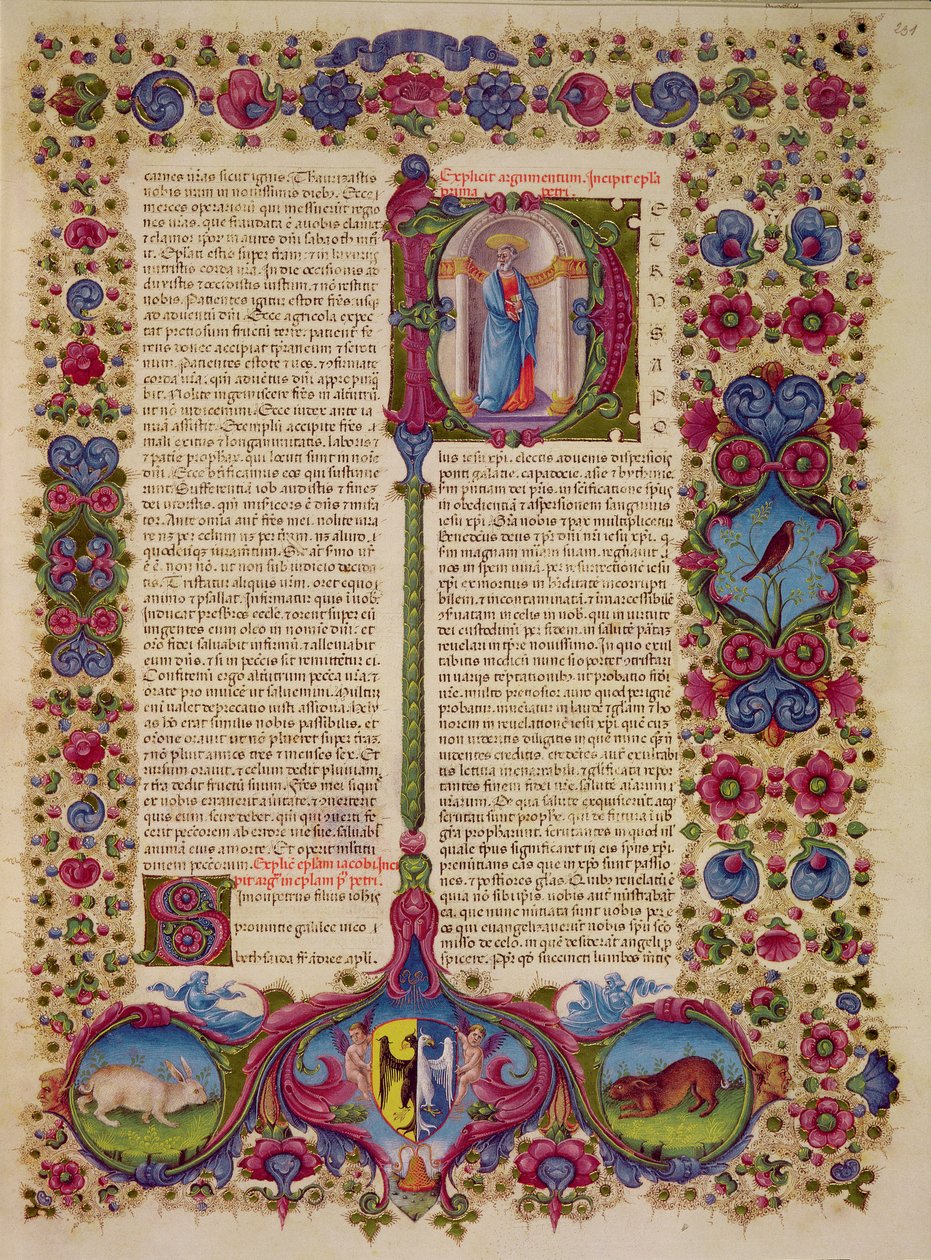Fol.231r 《圣彼得致使徒的第一封信》，选自 Borso d