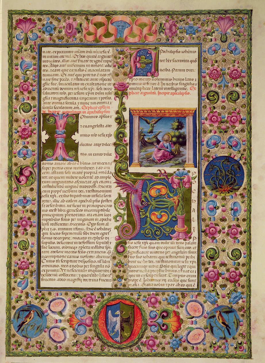 Fol.236r 《启示录》开篇，选自 Borso d