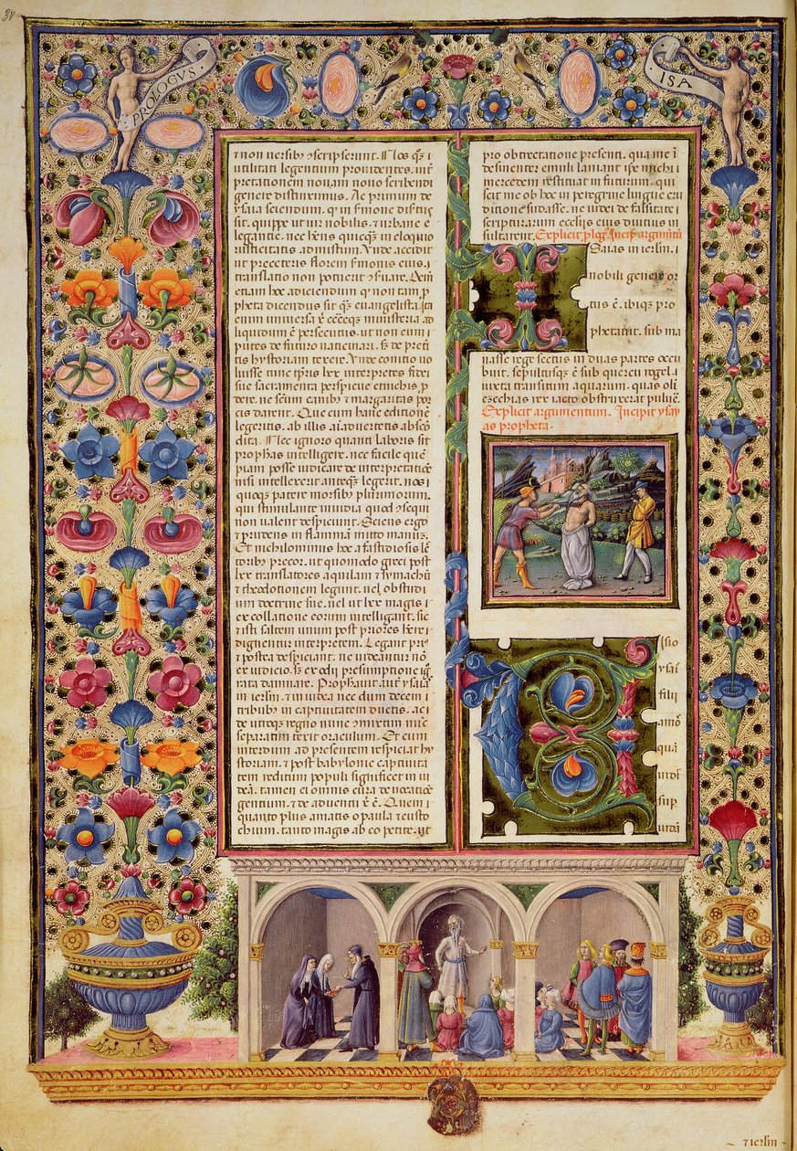Fol.3v 《先知书》（以赛亚书）序言，来自 Borso d