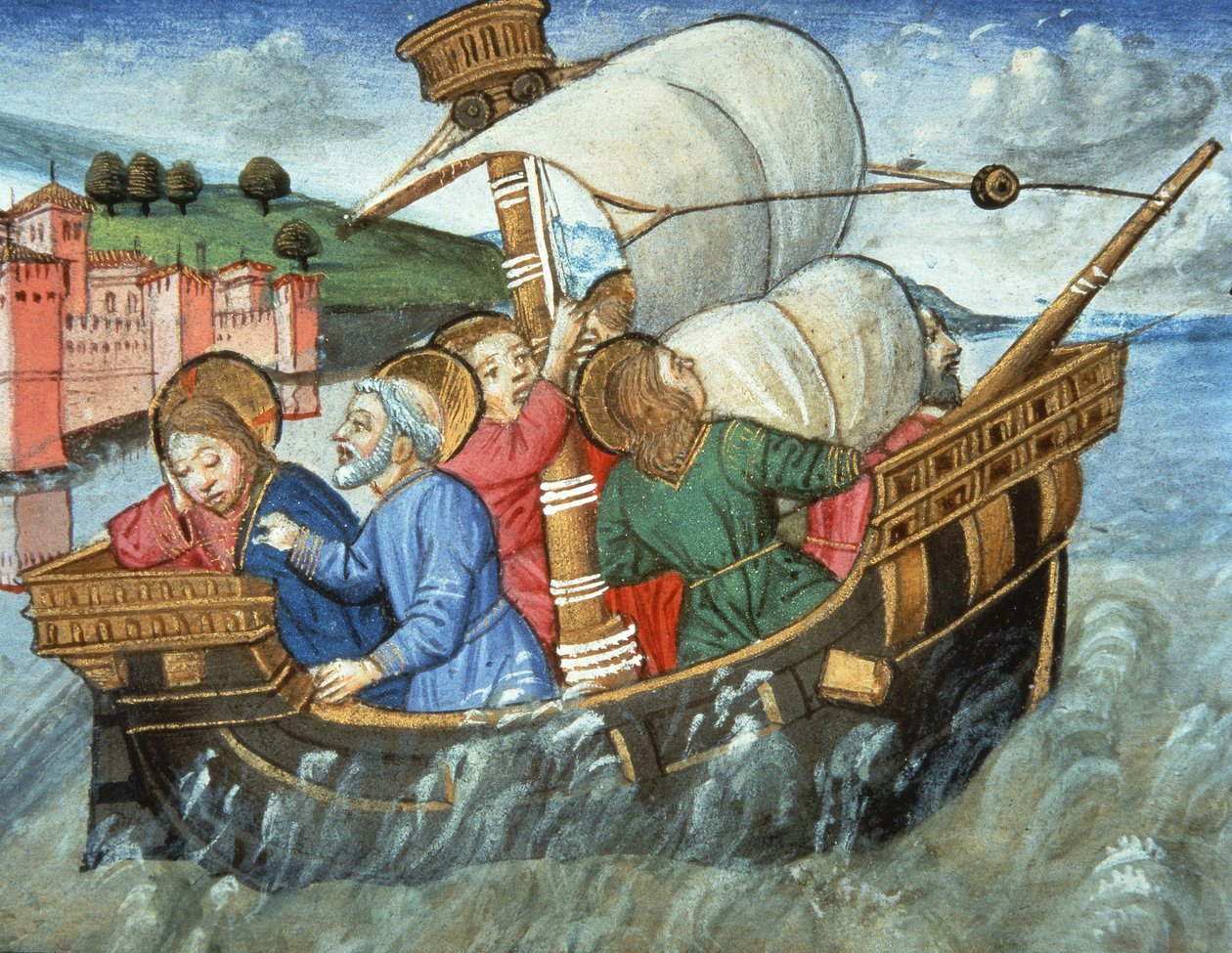 Fol.49v 泰伯利亚海风暴（羊皮纸） 作者 意大利学校