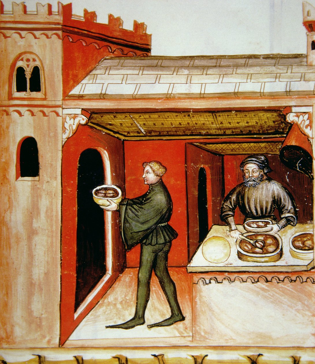 Fol.76r肉和它的果冻，从Tacuinum Santiatis Codex Vindobonensis的插图 作者 意大利学校