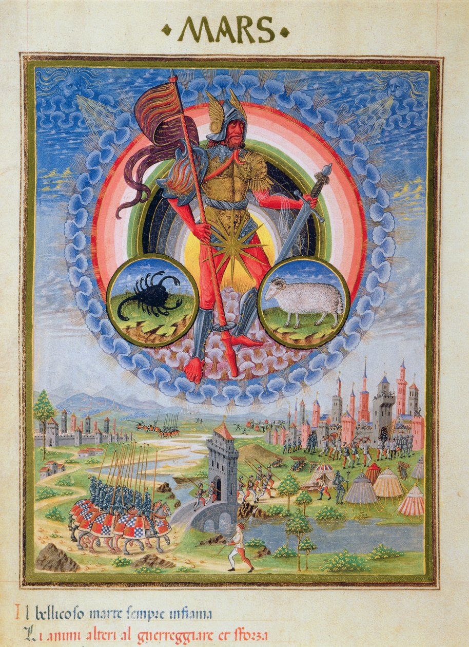 Fol.7v 火星，来自“De Sphaera” 作者 意大利学校