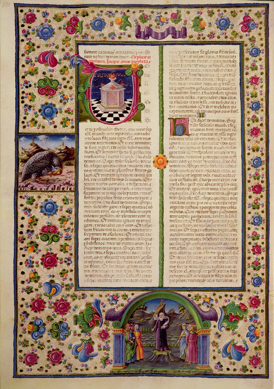 Fol.92v 先知阿摩司书的开头，来自 Borso d