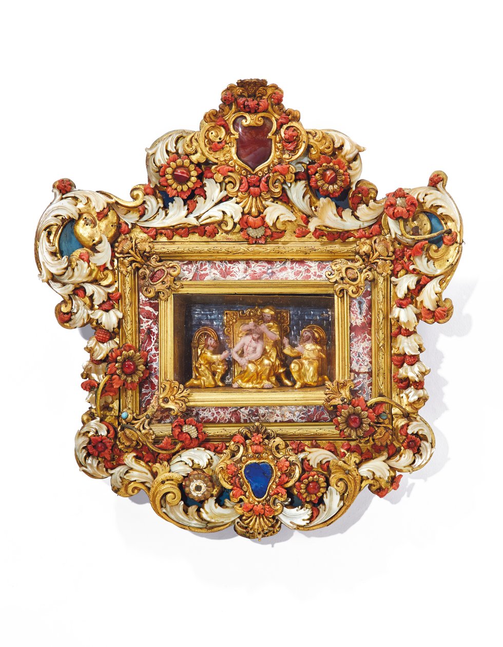 框架，特拉帕尼（Trapani），18世纪上半叶（紫金木，青铜，珍珠母，大理石，青金石，镀金铜和珊瑚） 作者 意大利学校
