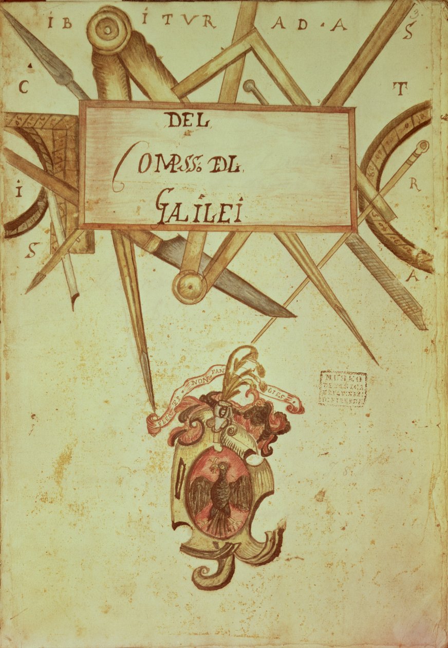 Gal.37 f.3r Galileo Galilei撰写的“几何和军事指南针作业”副本手稿的正面（1564-1642） 作者 意大利学校