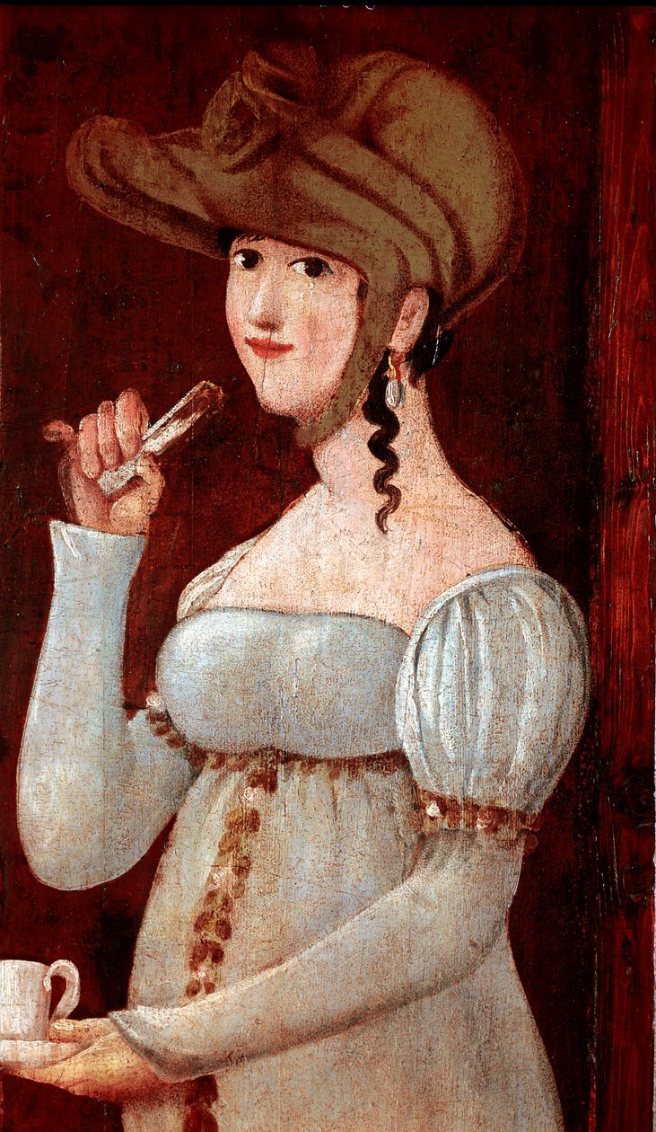 手工制作的巧克力：品尝。标志的匿名画。1875-1900年 米兰，米兰博物馆 作者 意大利学校