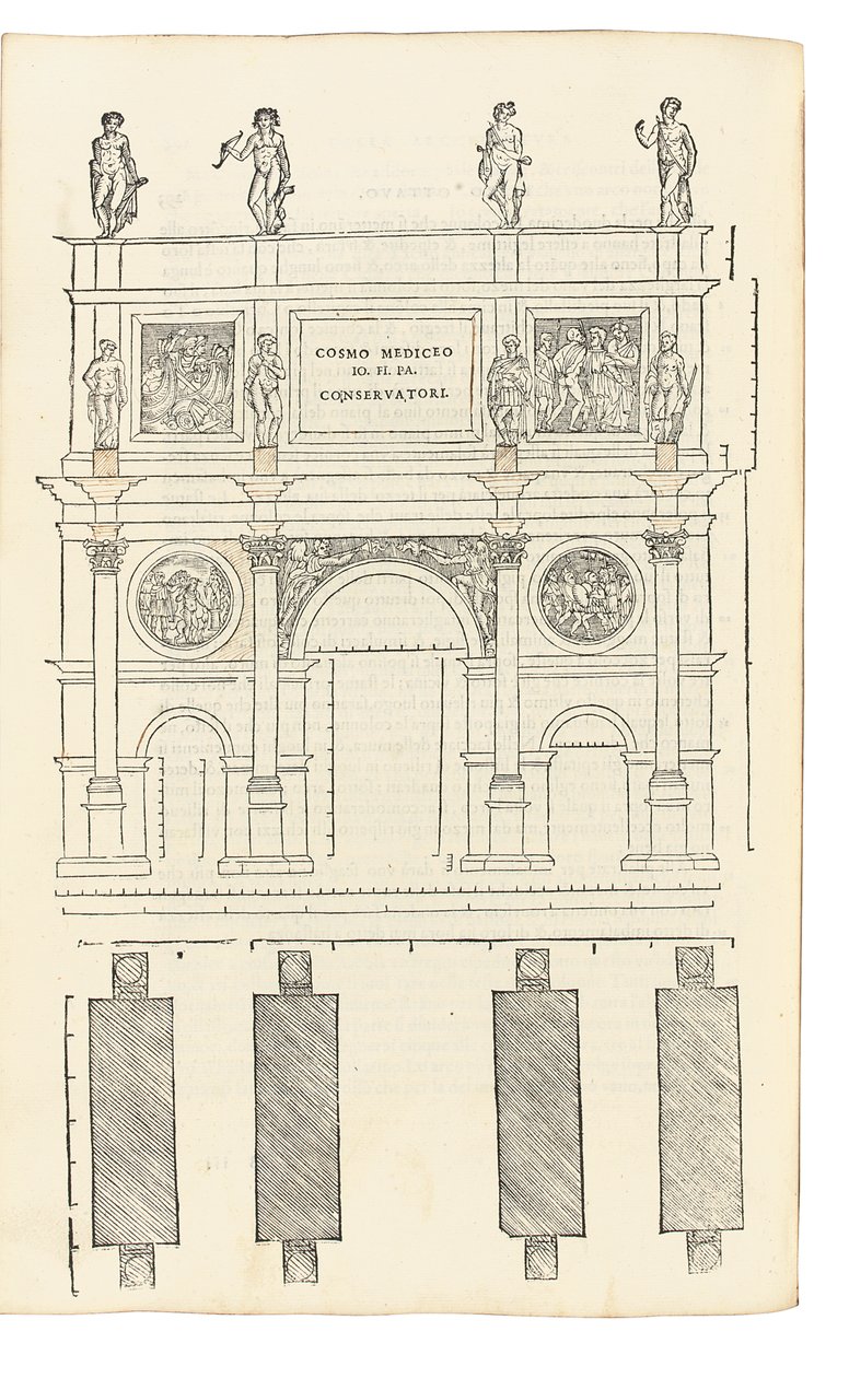 Leon Battista Alberti（1404-72）的L&39;Architettura插图，Cosimo Bartoli（1503-72）将其翻译成意大利语。佛罗伦萨：洛伦佐·托伦蒂诺（Lorenzo Torrentino） 作者 意大利学校