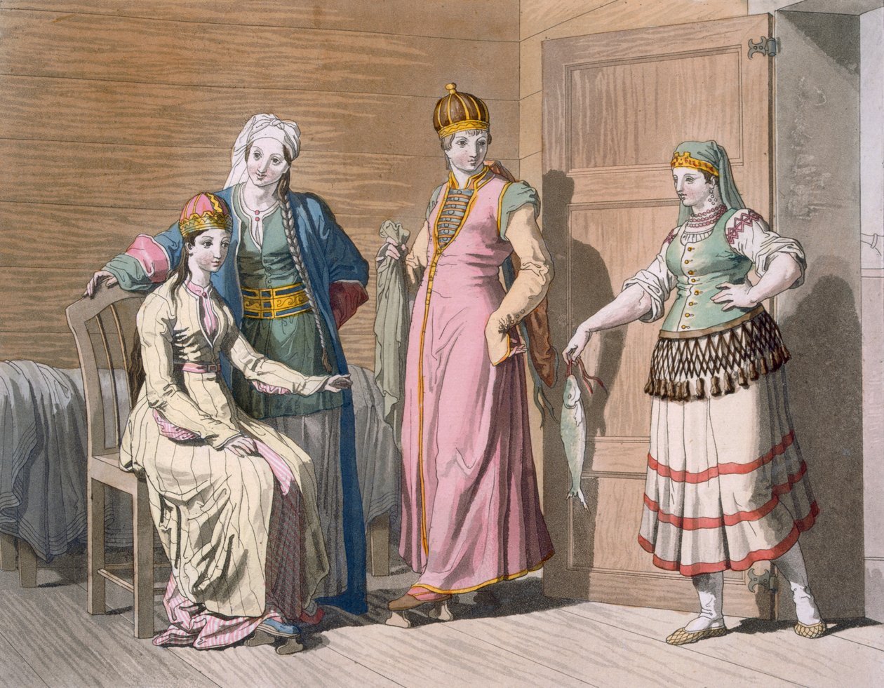 内部与切尔克斯妇女，1820年代至30年代 作者 意大利学校