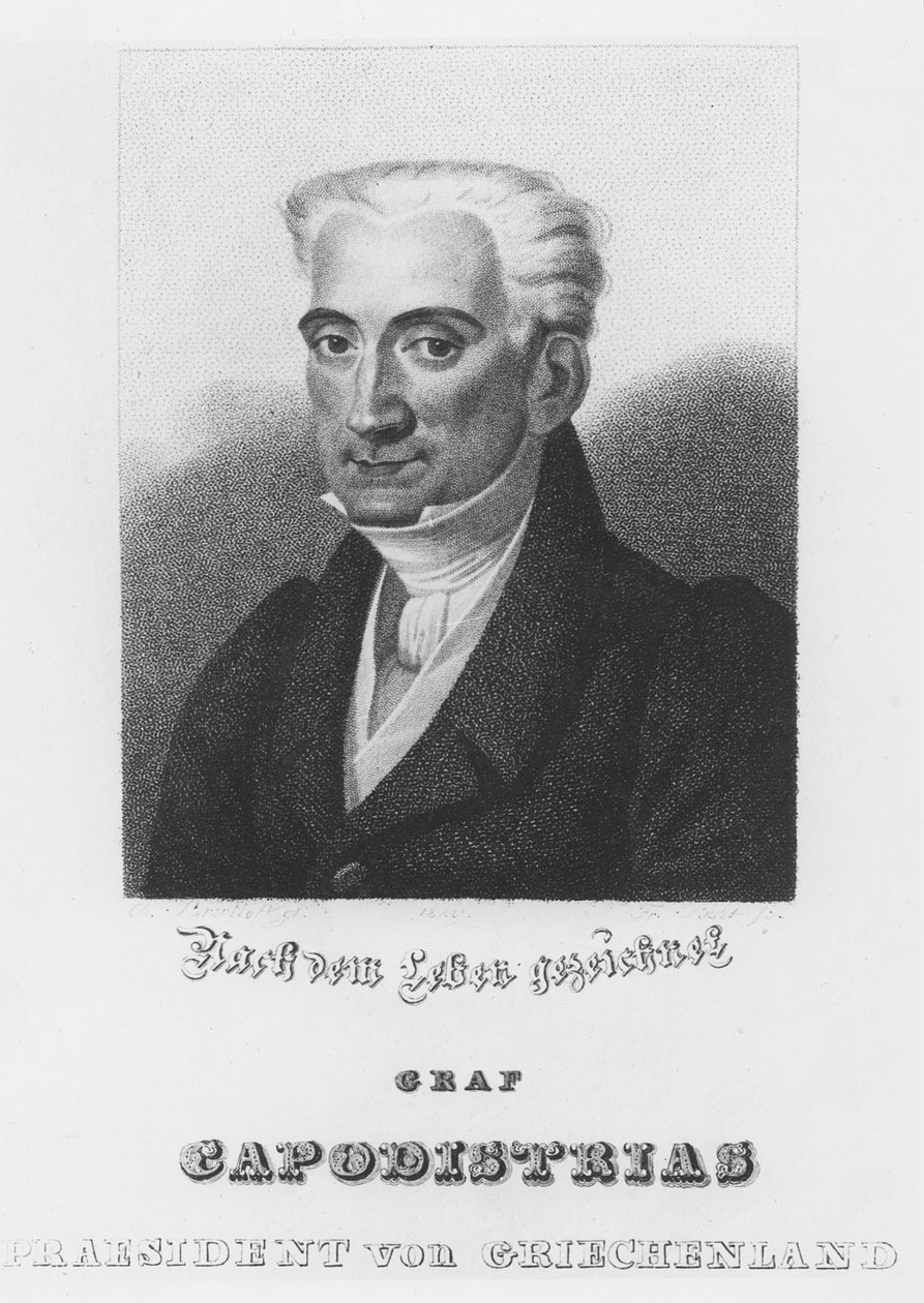 Ioannis Kapodistrias（雕刻）。 作者 意大利学校