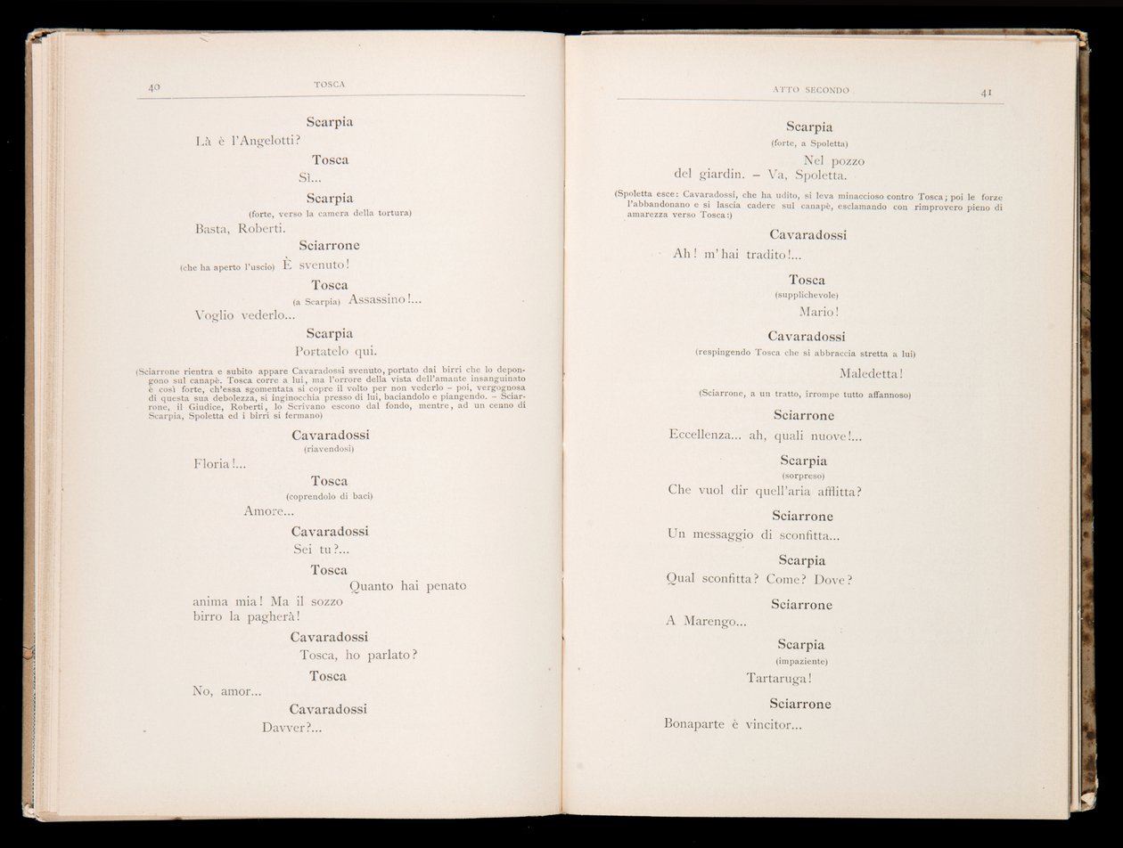 托斯卡的剧本，贾科莫·普契尼 (Giacomo Puccini)，意大利里科尔迪版 作者 意大利学校