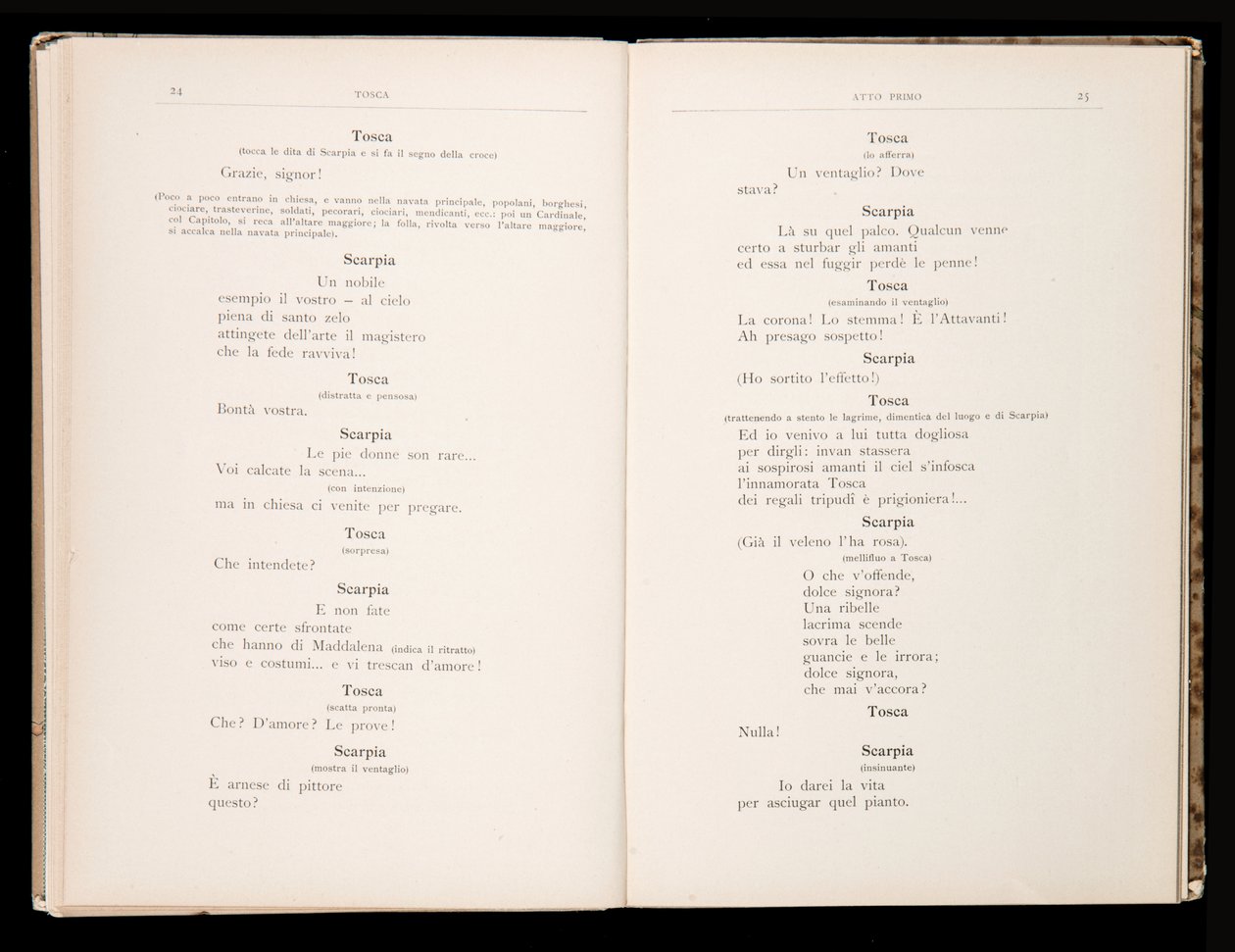 Libretto della Tosca by Giacomo Puccini, Edition Ricordi, Italy 作者 意大利学校