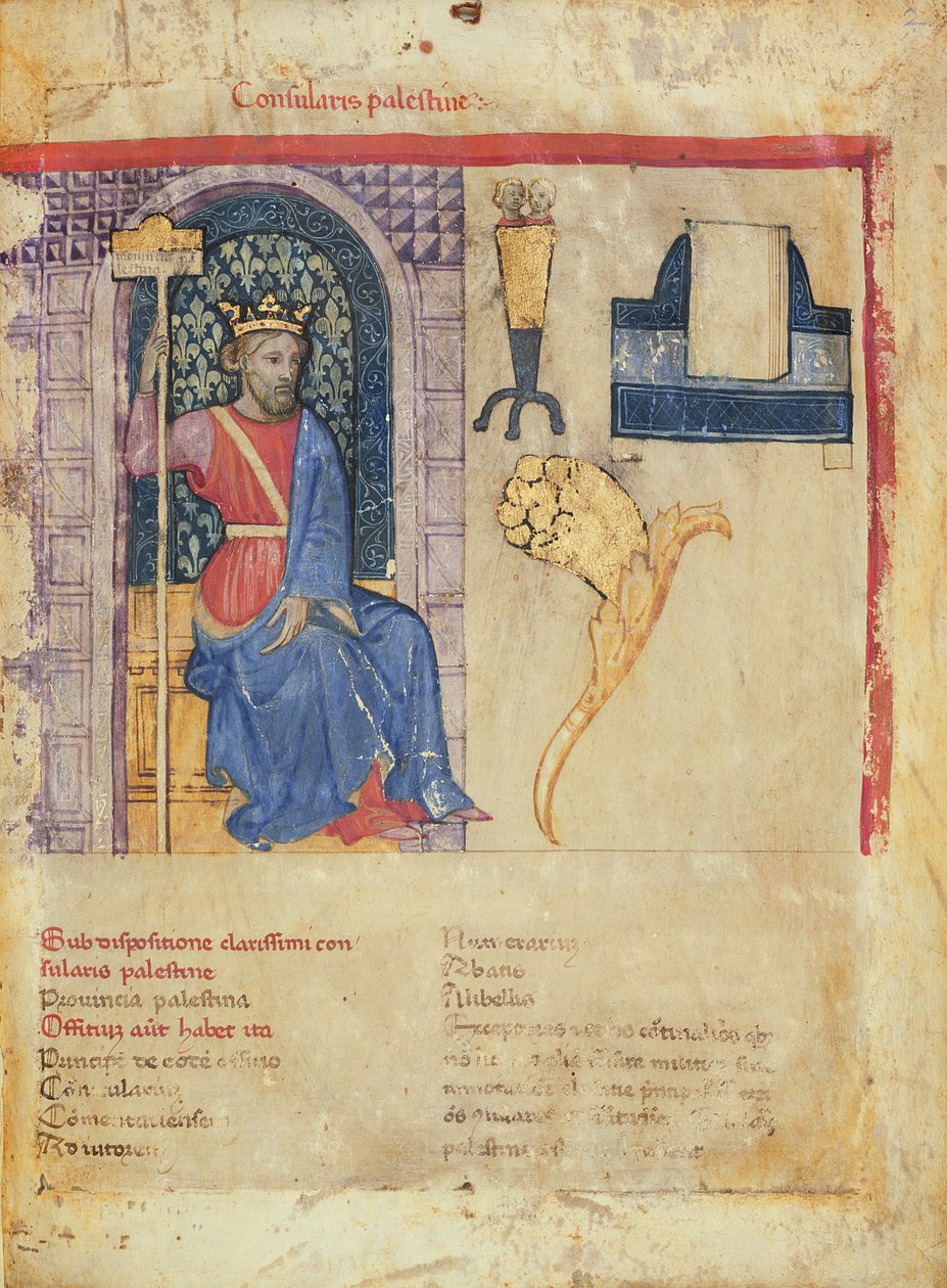 MS.86-1972. f.2r Consularis Palestine，选自 Notitia Dignitatum 作者 意大利学校