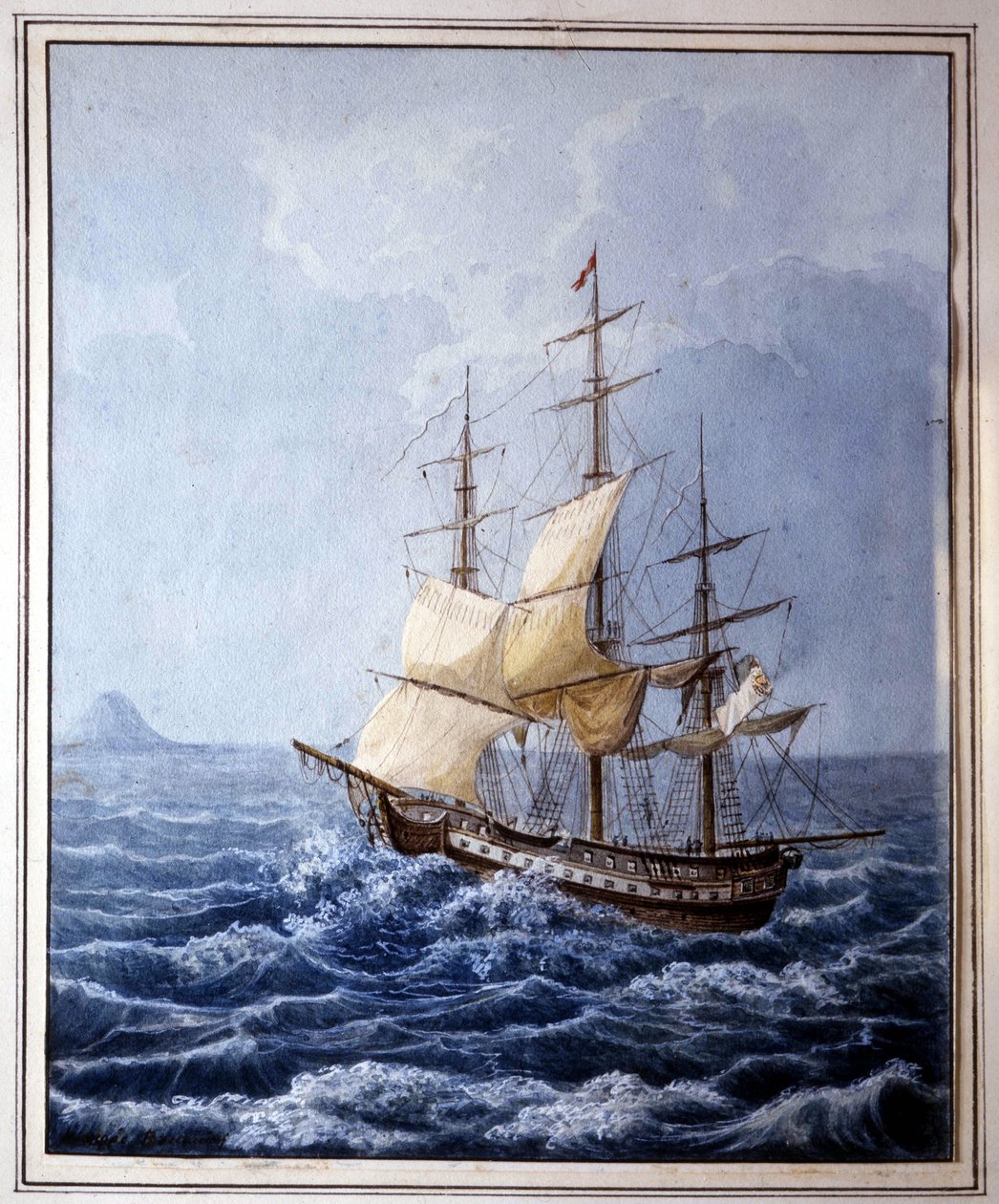 帕尔马的玛丽·路易斯于 1824 年 7 月 10 日登上一艘带她去那不勒斯的帆船，由 B. Boccaccio 作画。帕尔马的格劳科·隆巴迪博物馆 作者 意大利学校