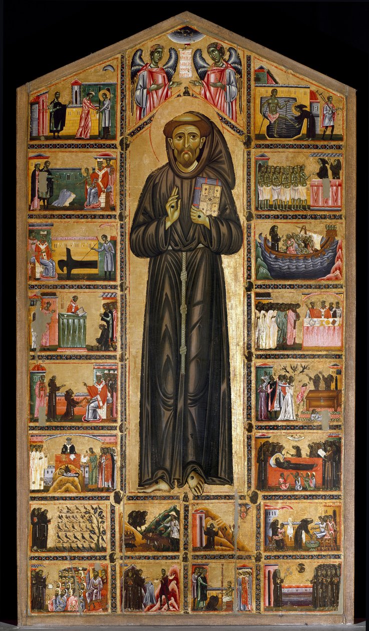 Master (Maestro) del San Francesco Bardi。 13 世纪上半叶的佛罗伦萨学校。 San Francesco d