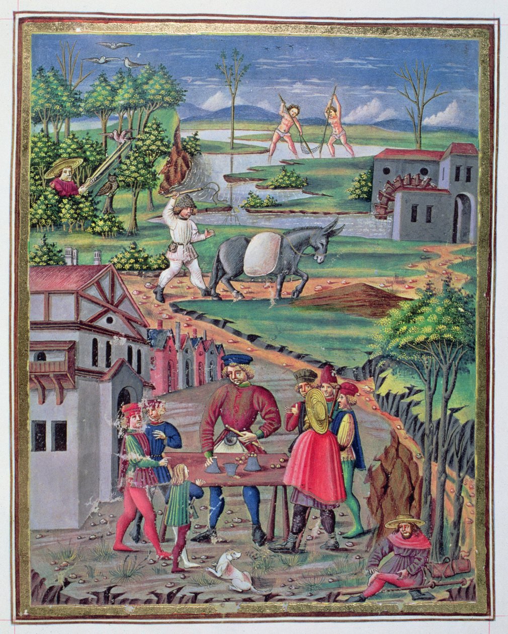 De Sphaera "女士 fol.13r 乡村的工作与娱乐 作者 意大利学校