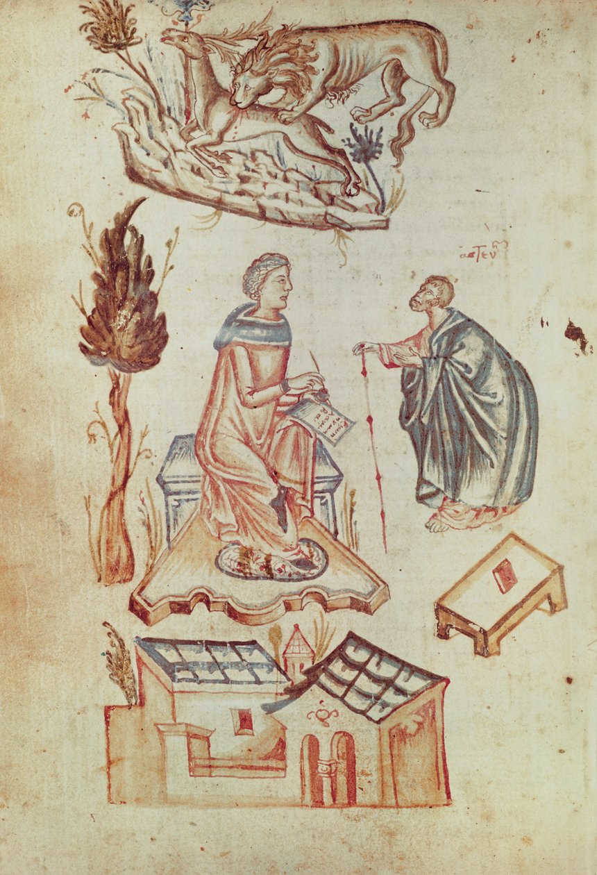 Grec女士36 f.187v古代的露天医疗咨询，来自一系列科学文本 作者 意大利学校