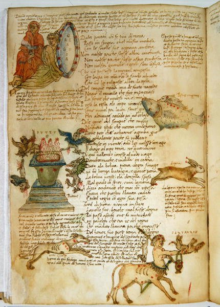Ms Ital 483 P.4.7 f.162v 星座，来自 Fazio degli Uberti 的“Dittamondo”（牛皮纸） 作者 意大利学校