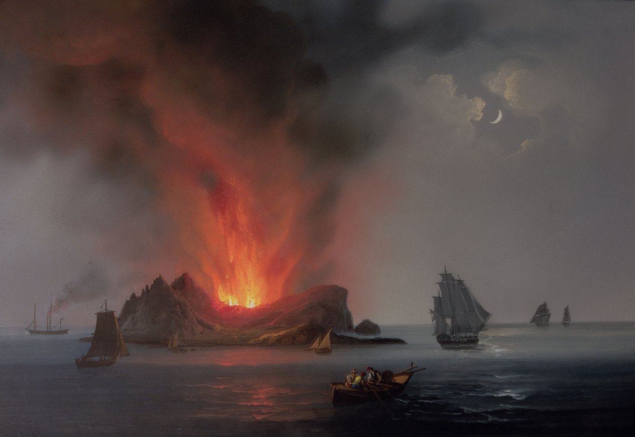 1831年，新火山从西西里岛周围的海上喷发而来 作者 意大利学校