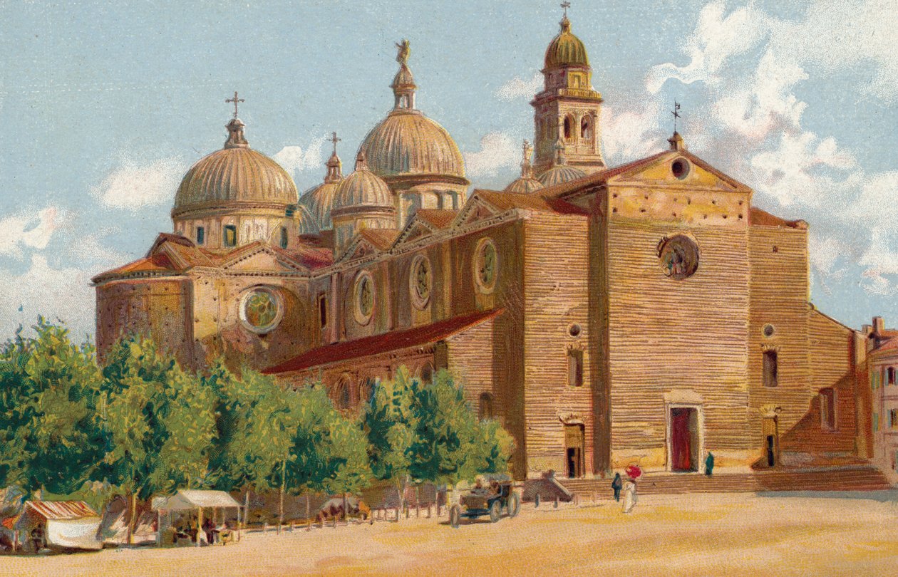 帕多瓦 / Padua: 圣贾斯蒂娜大教堂 (chromolitho) 作者 意大利学校