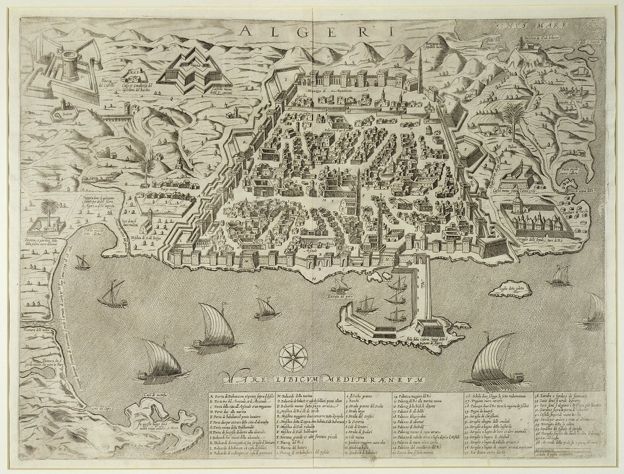 阿尔及尔港口和城镇，1572年 作者 意大利学校