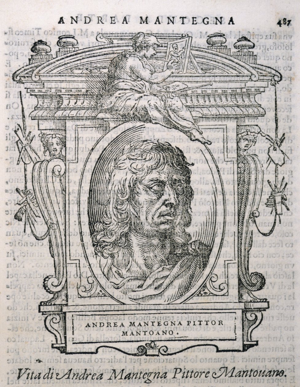 来自Vasaris Lives of the Artists的Andrea Mantegna（c.1430-1506）的肖像，首次出版1550年 作者 意大利学校